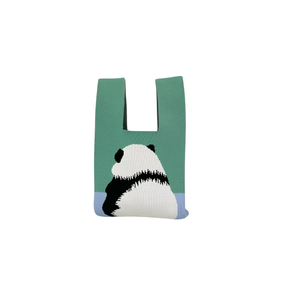 Luxury Knitted Bag - Green Panda